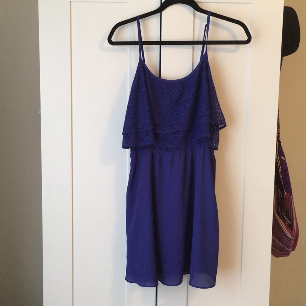 Purple dress with lace top